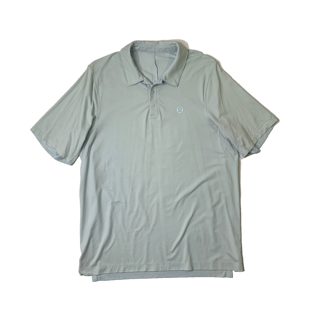 Lululemon Polo Shirt Mens L Large Seamist Logo Sport Short Sleeve Hi Low Golf